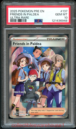 Pokemon Prismatic Evolutions Friends in Paldea 137 PSA 10 - Image 1