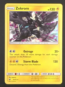 Pokemon TCG Zekrom 35/73 Shining Legends Holo Rare NM - Image 1