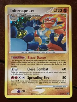 Pokemon Stormfront Infernape Lv 49 3/100 Holo Rare LP - Image 1