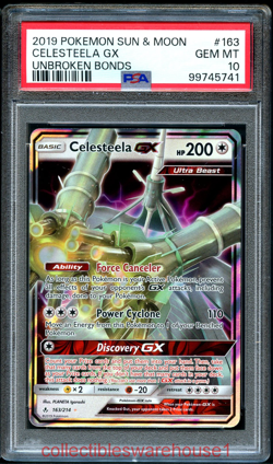 Pokemon Unbroken Bonds Celesteela GX 163 PSA 10 - Image 1