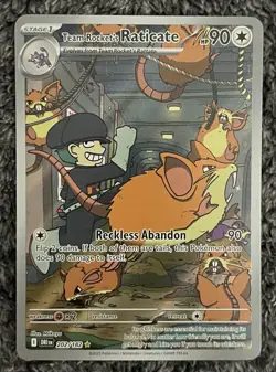 Pokemon TCG Team Rocket's Raticate 202/182 IR Sv10: Destined Rivals Near Mint - Image 1