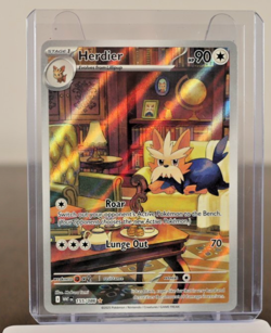 Pokemon TCG Herdier 155/086 Illustration Rare Sv: White Flare Holo - NM - Image 1