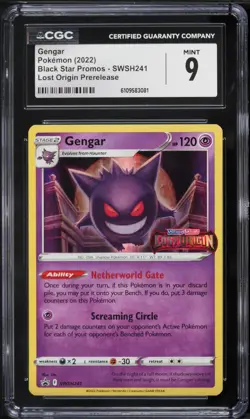 2022 Pokemon Lost Origin Prerelease Holo Gengar #SWSH241 CGC 9 - Image 1