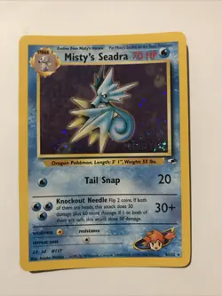 Misty's Seadra PRERELEASE Gym Heroes - Holo Rare 9/132 WOTC Card NM Pokemon TCG - Image 1