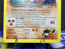Pokemon TCG Rockets Moltres Holo Rare Card 12/132 Gym Heroes Unlimited LP - Image 3