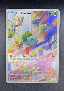 Pokemon TCG Bulbasaur Stellar Crown Illustration Card 143/142 - Image 1
