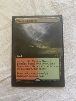 Wooded Foothills Extended Art Modern Horizons 3 MTG NM - Image 1