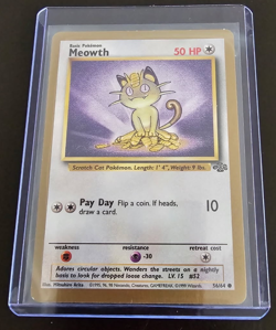 Pokemon TCG Meowth Gold Border Promo 56/64 Jungle Set (Good Condition/LP) - Image 1