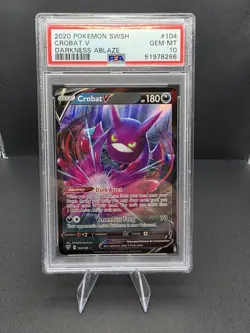 Pokemon Crobat V 104/189 Darkness Ablaze Ultra Rare Holo PSA 10 pop 100!! - Image 1