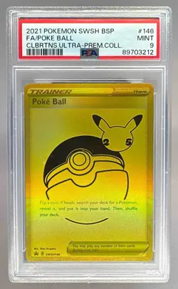 89703212 Poke Ball 2021 Pokemon Sword Shield Celebrations Promo #SWSH146 PSA 9 - Image 1