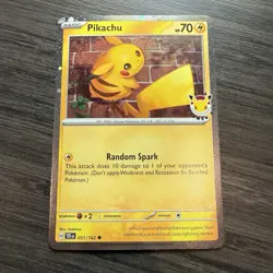 Pikachu 051 /162 Stamped 2026 Pokemon Day 30th Anniversary Promo Cosmos Holo - Image 1
