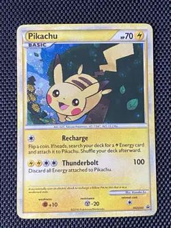 Pikachu HGSS03 Holo Bleed Swirl Pokemon TCG: 2010 HGSS Black Star Promo MP/LP - Image 1
