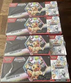 Pokemon Sam's Club Prismatic Evolutions Surprise Box + Booster Bundle Lot Of 4‼ - Image 1