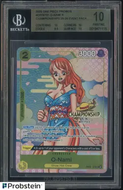 2025 One Piece Promos OP06101 O-Nami Championships 25-26 Event BGS 10 PRISTINE - Image 1