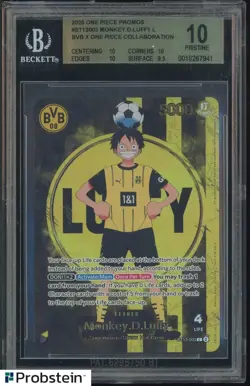 2025 ONE PIECE PROMOS BVB X ONE PIECE MATCH DAY 2025 #003 MONKEY D. LUFFY BGS 10 - Image 1