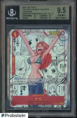 2024 One Piece The Best Premium Booster Japanese OP01016 Nami Manga BGS 9.5 - Image 1