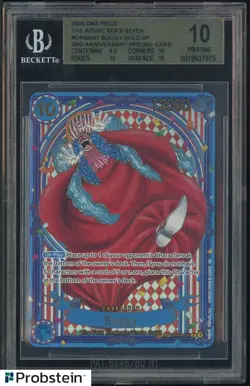 2025 One Piece The Azure Sea's Seven OP09051 Buggy Gold 3rd Anniversary BGS 10 - Image 1