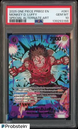 2025 One Piece PRB02 EN Special Alternate Art #061 Monkey D. Luffy PSA 10 - Image 1