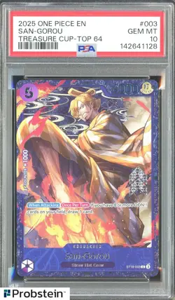 2025 One Piece Treasure Cup Top 64 #003 San-Gorou Sanji PSA 10 GEM MINT - Image 1