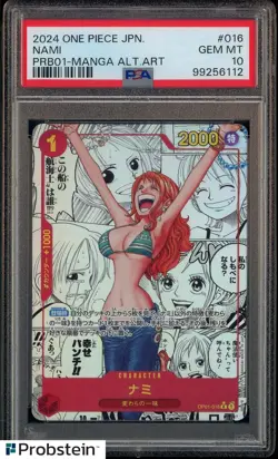 2024 One Piece Japanese PRB01 Manga Alternate Art #016 Nami PSA 10 GEM MINT - Image 1