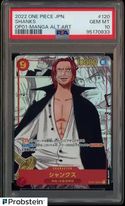 2022 One Piece Japanese OP01 Manga Alternate Art #120 Shanks PSA 10 GEM MINT - Image 1