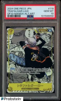 2024 One Piece Japanese OP10 Manga Alternate Art #119 Trafalgar Law PSA 10 - Image 1