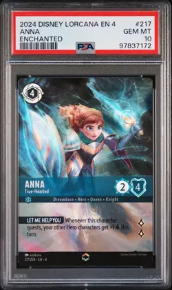 2024 Disney Lorcana ENCHANTED Anna True Hearted #217 PSA 10 #7172 - Image 1