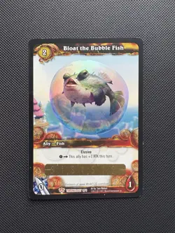 WOW World of Warcraft TCG Loot Card Bloat the Bubble Fish WOW Purple Puffer Pet - Image 1
