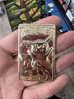 1999 Pokemon Burger King 23K Gold Plated Pikachu Card - Image 1