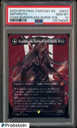 2025 MTG Final Fantasy En Char Borderless Surge Foil #0527 Sephiroth PSA 10 - Image 1