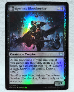 Restless Bloodseeker/Bloodsoaked Reveler 128/277 Foil Innistrad: Crimson Vow - Image 1