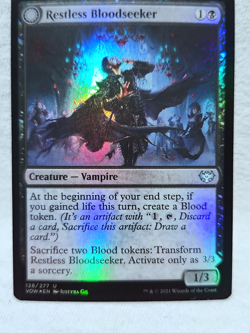 Restless Bloodseeker/Bloodsoaked Reveler 128/277 Foil Innistrad: Crimson Vow - Image 2