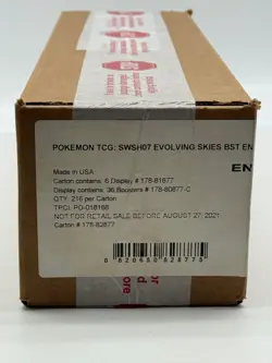 Pokemon TCG English SWSH07 Sword & Shield Evolving Skies Booster Box Case Sealed - Image 1