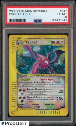 PSA 6 Crobat Holo 2003 Pokemon Skyridge #147 EX-MT - Image 1