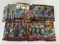 Lot (30) Pokemon SM Packs Crimson Invasion Cosmic Eclipse & Guardians Rising - Image 1