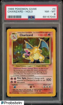 1999 Pokemon Game #4 Charizard Holo PSA 8 NM-MT - Image 1