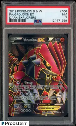 PSA 7 Groudon Ex 2012 Pokemon B & W Drak Explorers #106 NM - Image 1