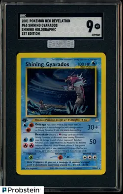 2001 Pokemon Neo Revelation Shining Holo 1st Edition #65 Shining Gyarados SGC 9 - Image 1
