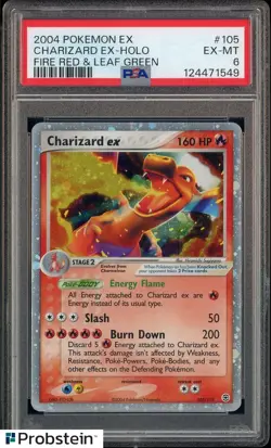 PSA 6 Charizard Ex Holo 2004 Pokemon Ex Fire Red & Leaf Green #105 EX-MT - Image 1