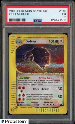 PSA 5 Golem Holo 2003 Pokemon Skyridge #148 EX - Image 1