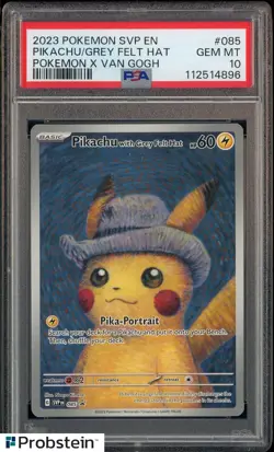 Pokemon Pikachu with Grey Felt Hat Van Gogh 085 Promo PSA 10 Graded GEM MINT - Image 1