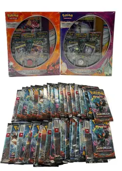 Lot of (2) Pokemon TCG SM Ultra Beast GX Premium w/ 36x Burning Shadows Packs - Image 1