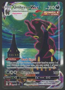 2021 Pokemon SWSH Evolving Skies Secret #215 FA Umbreon VMax - Image 1