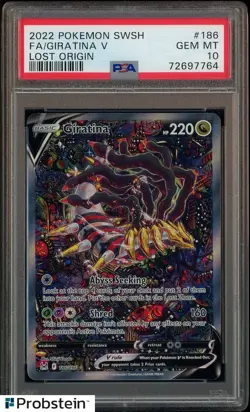 2022 POKEMON SWSH LOST ORIGIN #186 GIRATINA V FA FULL ART PSA 10 GEM MINT - Image 1