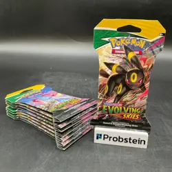 Lot of (8) Pokemon TCG Sword & Shield Evolving Skies Sleeved Booster Packs - Image 1