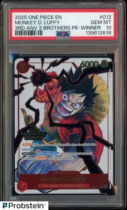 2025 One Piece Monkey.D.Luffy 3rd Ann. Event Winner Prize Promo ST01-012 PSA 10 - Image 1
