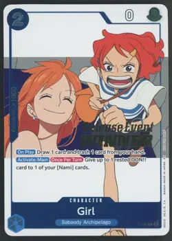 OP14 Pre Release Event Winner Girl P-096 One Piece TCG English - Image 1