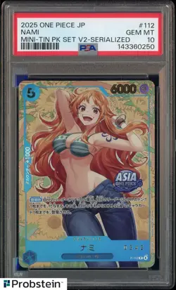 2025 ONE PIECE NAMI MINI-TIN PACK SET VOL.2 P-112 SERIALIZED #0342 PSA 10 - Image 1