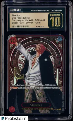 One Piece TCG OP13 Shanks Gold Foil OP09-004 CGC Pristine 10 - Image 1