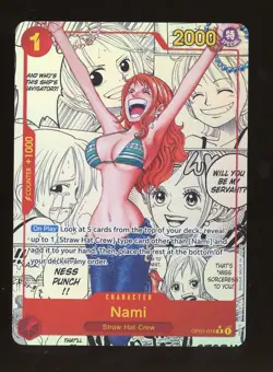 One Piece CCG Nami The Premium Best Booster Nami Manga Alt Art OP01-016 - Image 1